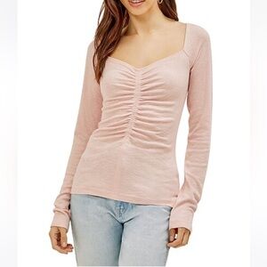 Three Dots NWT Sz M Women's Pink “Peachskin” Long Sleeve Top